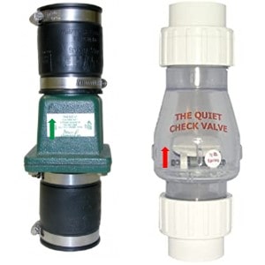 See the direction in which a check valve should be installed. Pictured is the direction in which a check valve should be installed